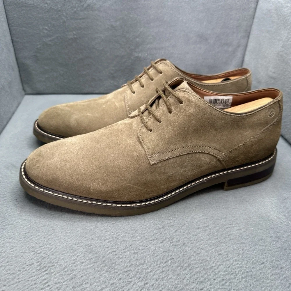 Clarks Collection Men's 10 M Olive Suede Lace Up Plain Toe Casual Shoes